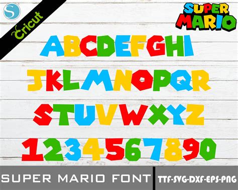 Mario Font Svg Mario Font Png Super Mario Alphabet Svg Etsy Denmark