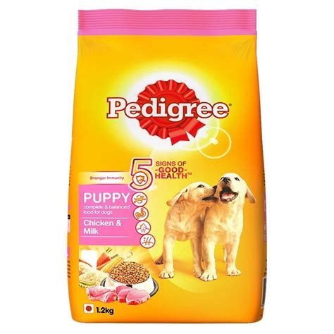 Generally, puppies are fed three to four times a day. Pedigree Puppy Dog Food Chicken & Milk, 1.2 kg Pack # ...