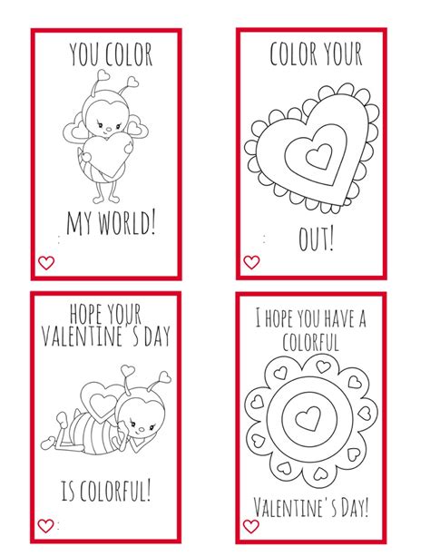 Coloring, the act of adding color to comic book pages, where the person's job title is colorist Printable Valentine Cards for Kids--perfect for kids to make for their friends!