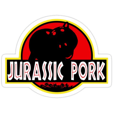 Jurassic Pork Stickers By James0scott Redbubble