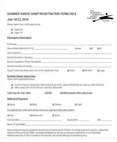Blank Registration Form Template New Registration Forms In Pdf In 2020