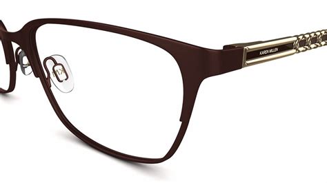 karen millen women s glasses km 107 brown square metal stainless steel frame 369 specsavers