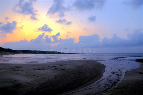 The Calm Beach And Sunset Scenery Of Taiwan S North Coast Stock Image