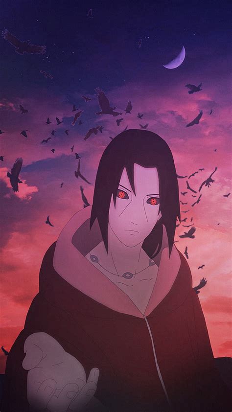 Itachi Akatsuki Anime Edo Tensei Landscape Moon Naruto Sasuke