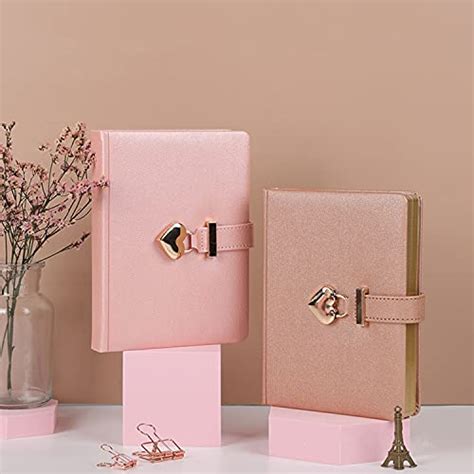 myuoot b6 heart shaped combination lock diary with key pu leather journal diary with lock and