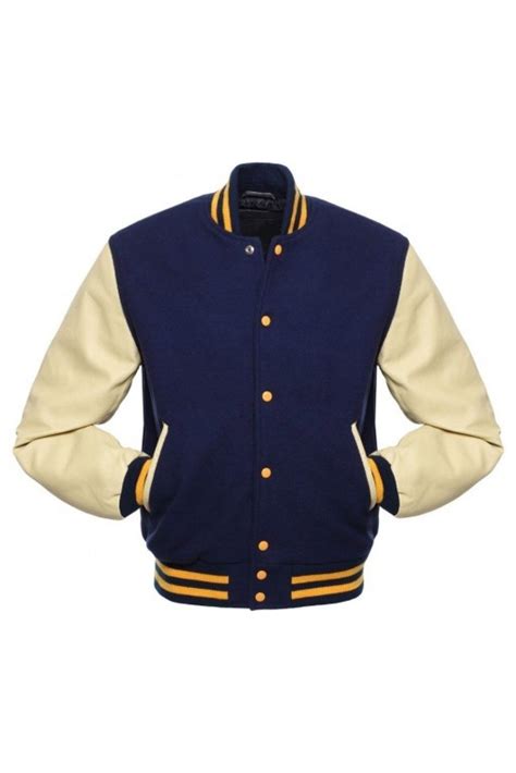 Sale Blue And Gold Varsity Jacket In Stock