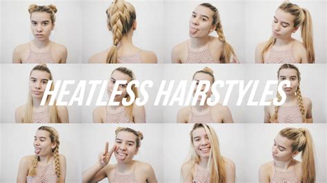 10 Quick Easy Heatless Hairstyles For School Youtube