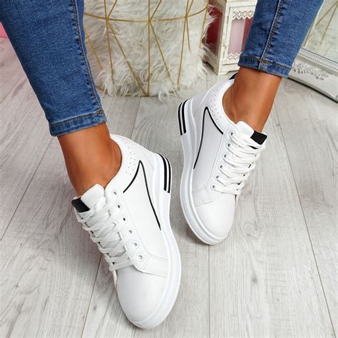 Womens Ladies Lace Up Wedge Trainers Ankle Sneakers Boot Party Women