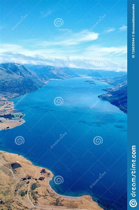View From The Airplane Of Queenstown New Zealand Stock