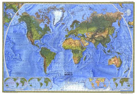 World Physical Wall Map 1975 By National Geographic Shop Mapworld