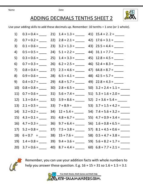 Decimal Worksheets Grade 7 7th Grade Math Worksheets Decimals