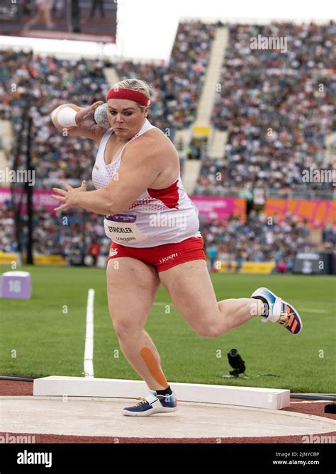 Amelia Strickler Of England Competing In The Womens Shot Put Heats At