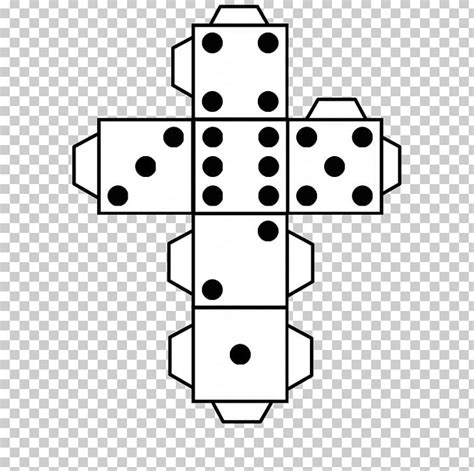 Set Paper Dice Template Png Clipart Angle Area Black