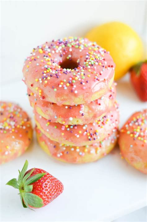 Baked Strawberry Lemon Donuts