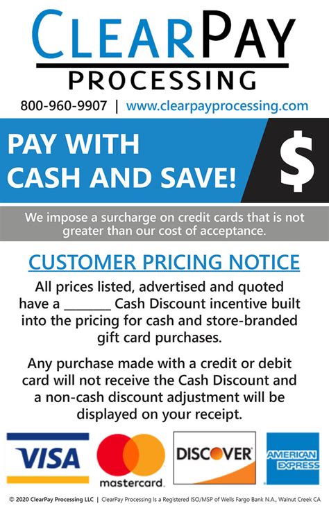 Cash Discount Clearpay Processing