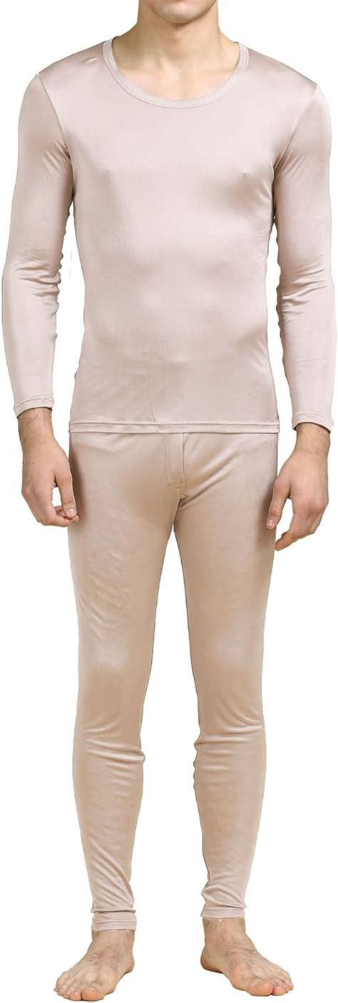 Pure Silk Knit Round Neck Men Underwear Long Johns Set At Amazon Mens