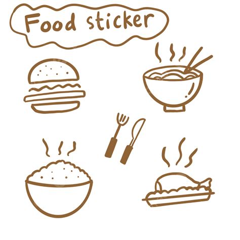 Doodle Set Png Image Food Doodle Sticker Set Food Drawing Stick