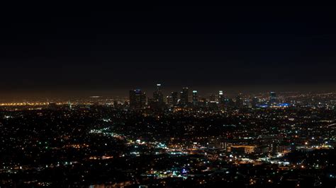 Los Angeles Night Lights Hd Desktop Wallpaper Widescreen High