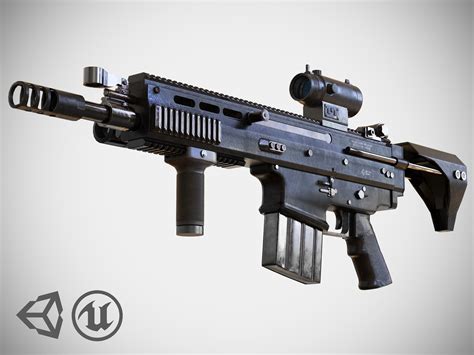FN SCAR - H QCB - With Attachments - Highly 3D model 2