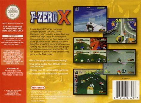 F Zero X Para Nintendo 64 1998