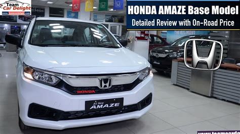 Honda Amaze E Base Model 2019 Detailed Review With On Road Price