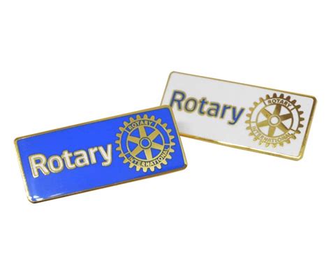 Rectangular Enamelled Badges Official Rotary Merchandise