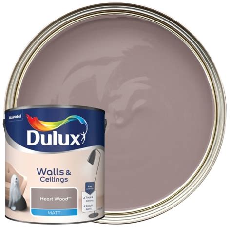 Dulux Matt Emulsion Paint Heart Wood 25l Uk