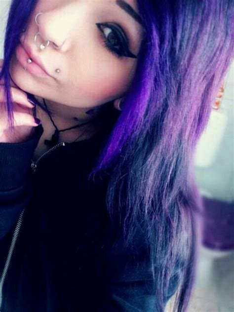 purple hair emo scene hair scene hair beautiful hair