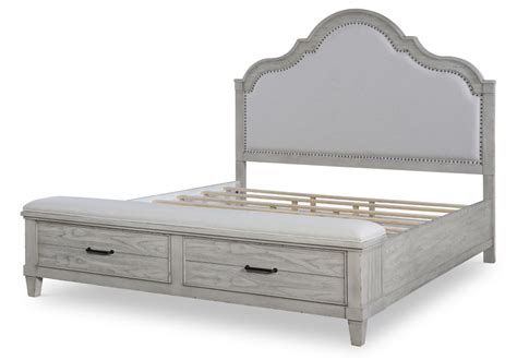 Legacy Classic Furniture Belhaven Complete Queen Upholstered Panel Bed With Storage Footboard