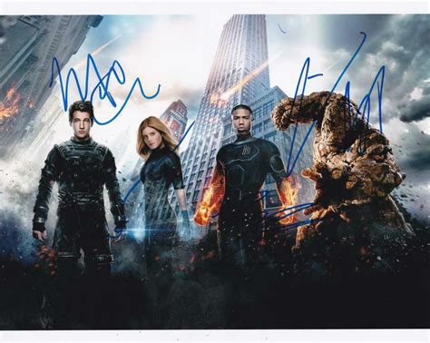 Fantastic Four Cast Signed 8x10 Photo Michael B Jordan Kate Mara Teller