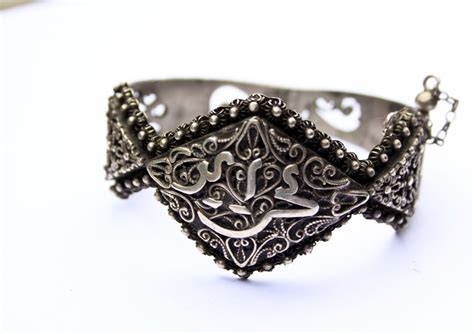 Solid Silver French Hallmarked Islamic North African Filigree Bracelet