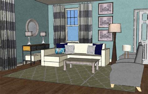 Coastal Contemporary Living Room Virtual Interior Design View5 A