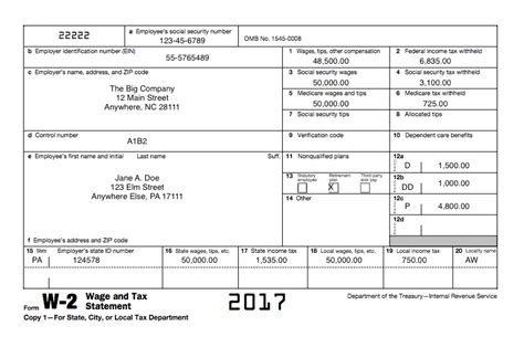 understanding your tax forms 2017 form w 2 wage and tax statement