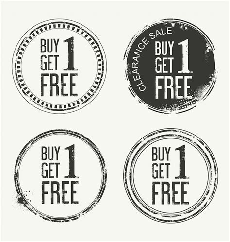 Premium Vector Grunge Rubber Label With Text Buy One Get One Free