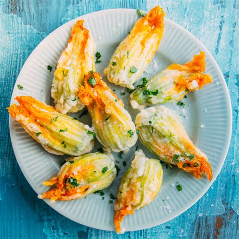 Fried Squash Blossoms Stuffed With Tomme Des Pyrénées Recipe Eatingwell