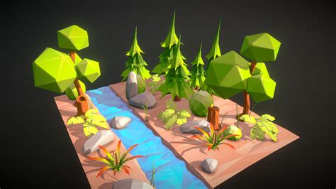 Lowpoly Environment Set 001 Buy Royalty Free 3d Model By P3d