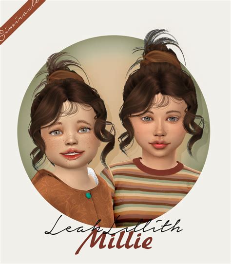 Leahlillith`s Millie Hair Retextured Simiracle Sims 4 Hairs