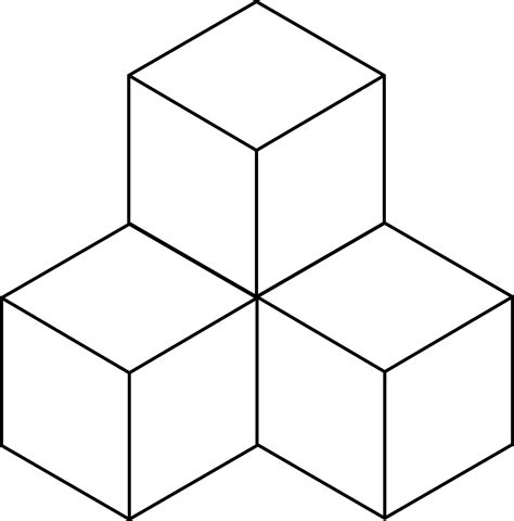 When three edges meet each other a point formed. 4 Stacked Congruent Cubes | ClipArt ETC