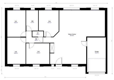 Plan De Maison 4 Chambres Modèle 14