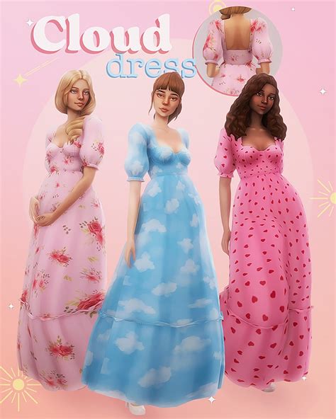Cloud Dress Miiko On Patreon In 2021 Sims 4 Dresses Sims 4 Sims 4