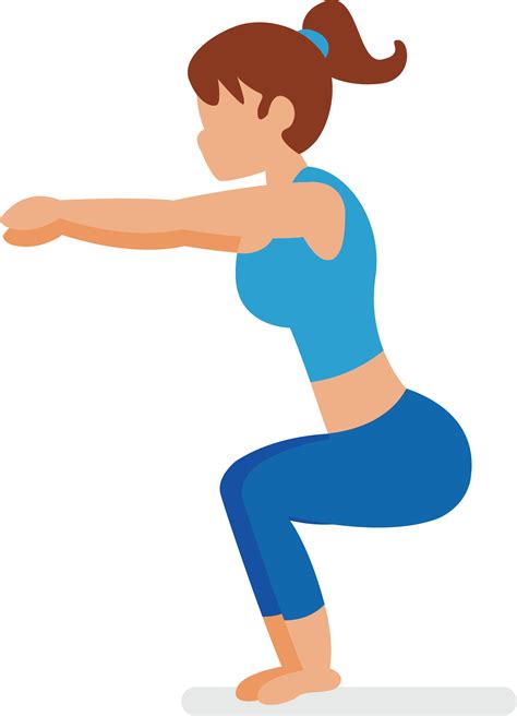 Squat Vector Transparent Runner Knee Stretches Clipart Full Size