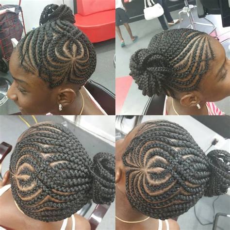 This kid has been decorated with thick cornrows braids and the braids are tied into two beautiful knots by the two sides of the head. African Hair Braiding Styles 2020 - Styles 7