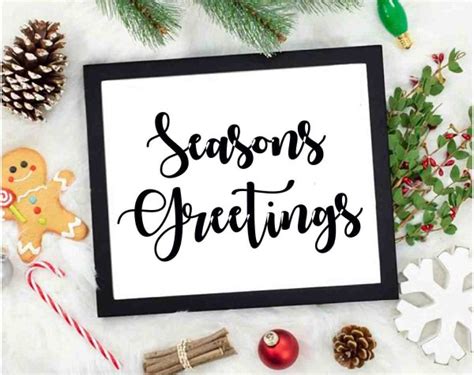 Seasons Greetings Svg Christmas Svg Svg Files Cricut File