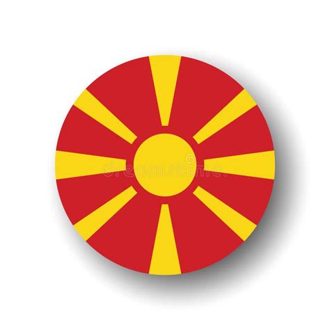 Cirlce Vector Flag Of North Macedonia Stock Vector Illustration Of