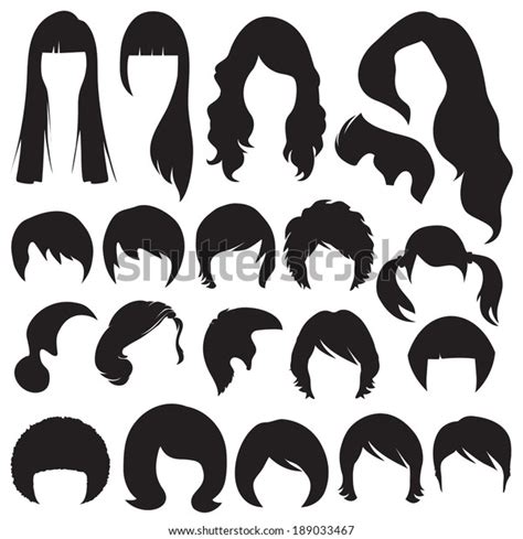 Hair Silhouettes Woman Man Hairstyle Stock Vector Royalty Free 189033467