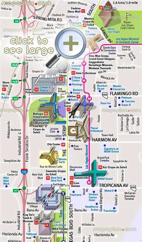 Map Of Las Vegas Boulevard Tourist Map Of English