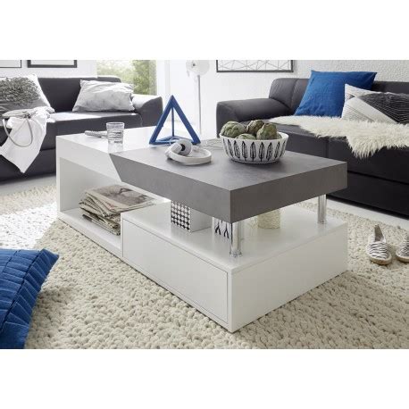 Concrete top coffee table decorations inspiring with impressive, source: Atena II white coffee table with concrete imitation top ...