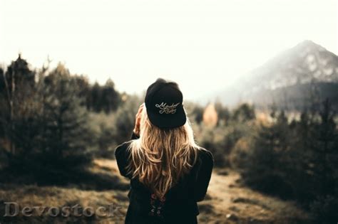 Girl Alone Back View Beautiful Devostock Download Free Images