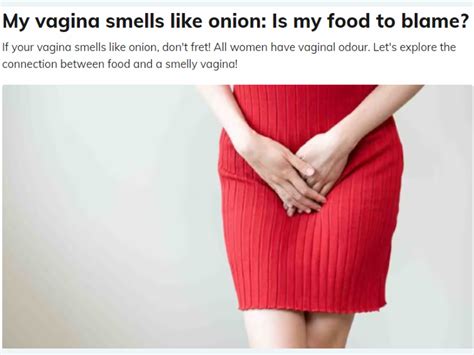 My Vagina Smells Like Onion Is My Food To Blame Motherhood Hospitals India