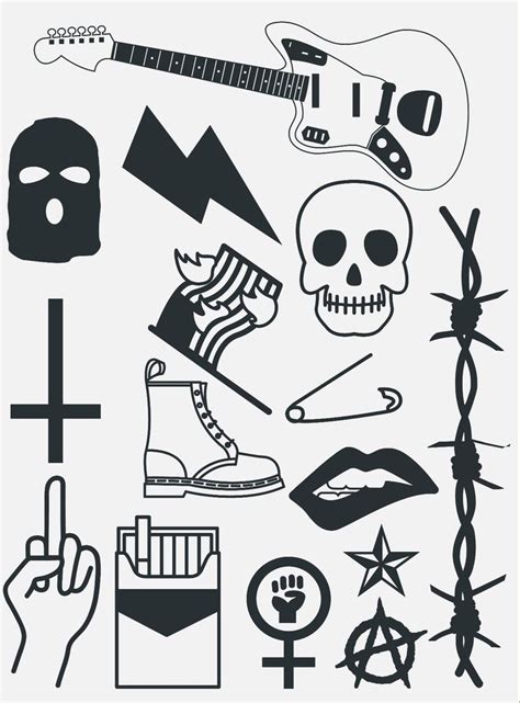 Punk Rock Tattoo Flash Sheet Tattoo Flash Sheet Flash Tattoo Punk